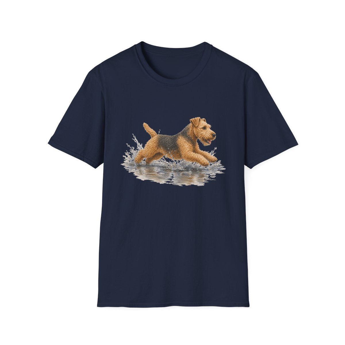 No Puddle Left Behind Lakeland Terrier Tee - Navy