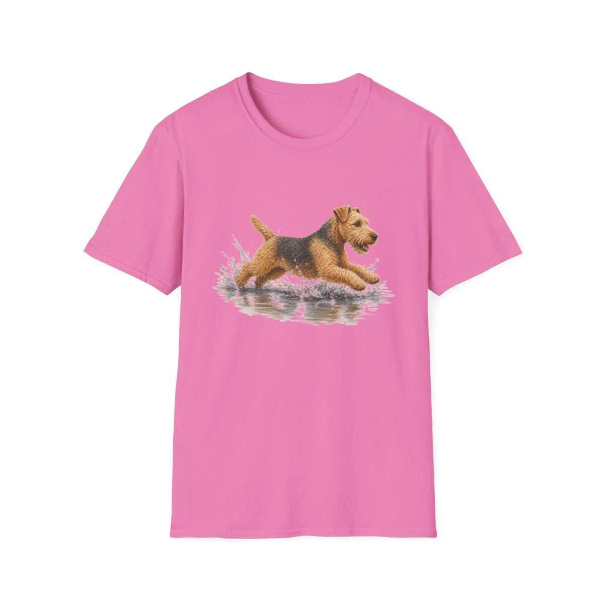No Puddle Left Behind Lakeland Terrier Tee - Azalea