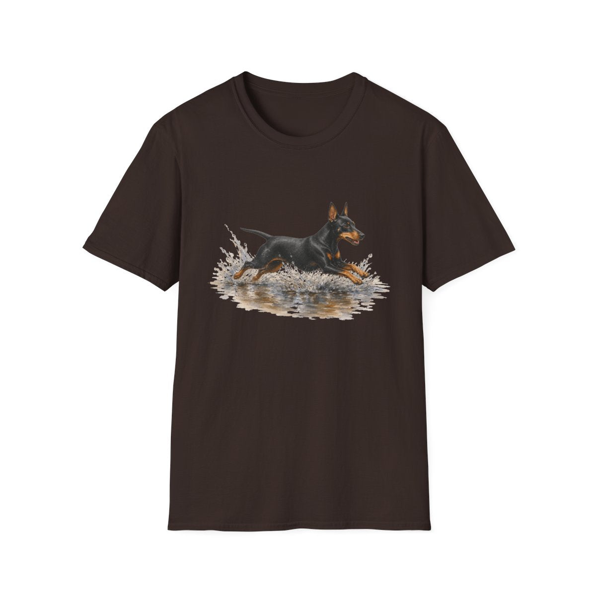 No Puddle Left Behind Manchester Terrier Tee - Dark Chocolate