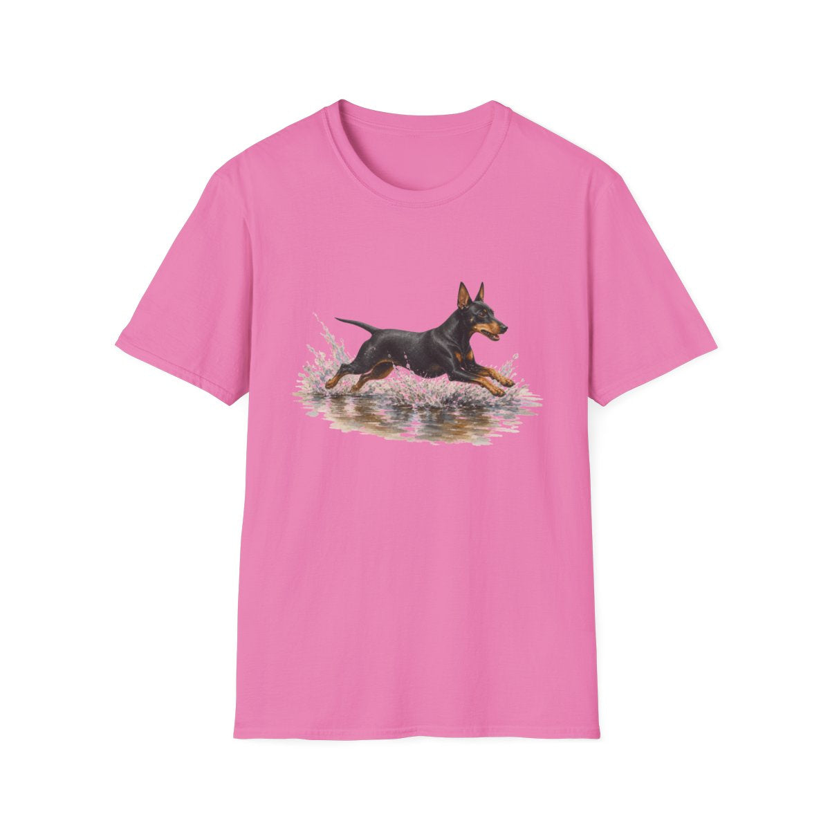 No Puddle Left Behind Manchester Terrier Tee - Azalea