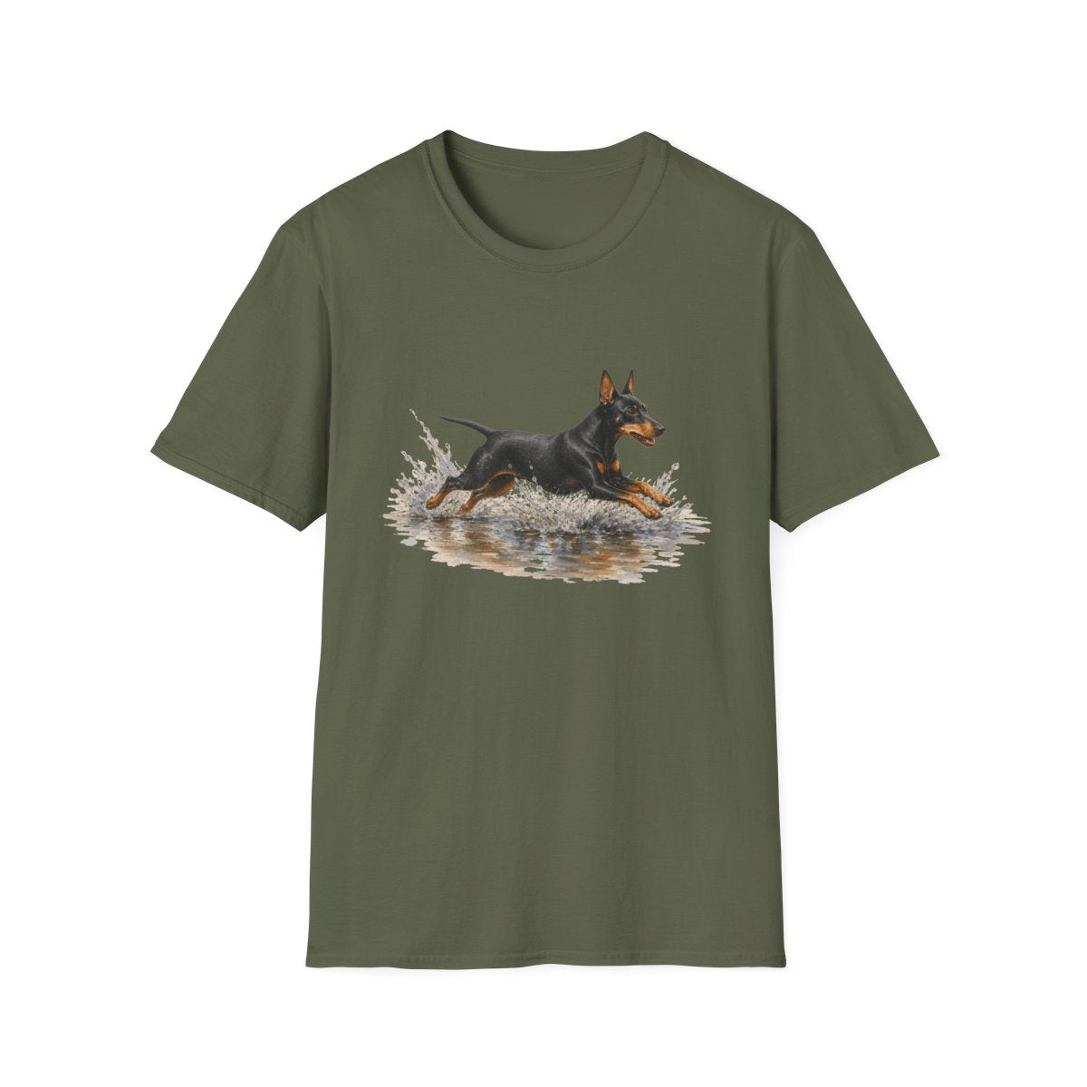 No Puddle Left Behind Manchester Terrier Tee - Military Green
