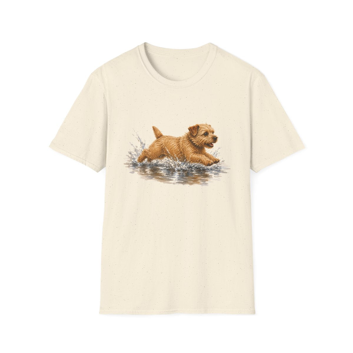 No Puddle Left Behind Norfolk Terrier Tee - Natural