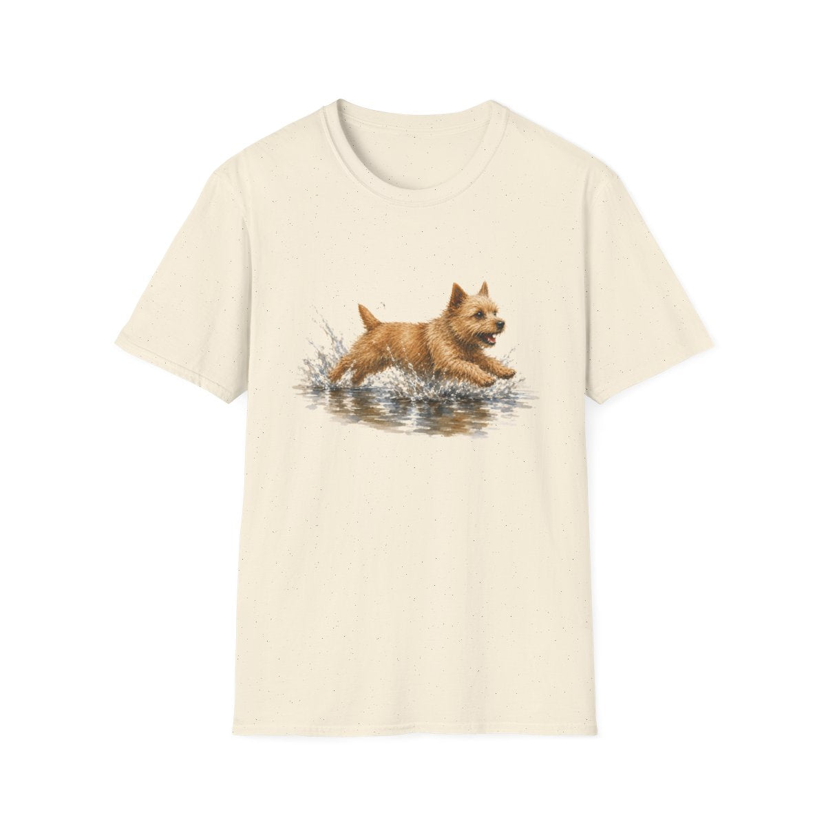 No Puddle Left Behind Norwich Terrier Tee - Natural