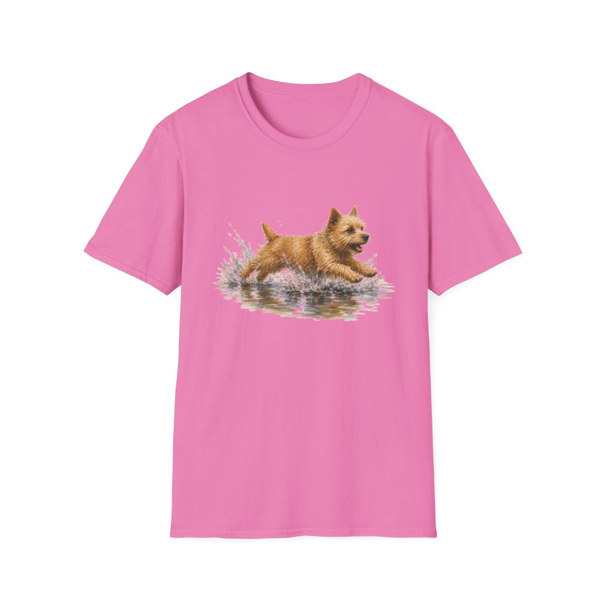 No Puddle Left Behind Norwich Terrier Tee - Azalea