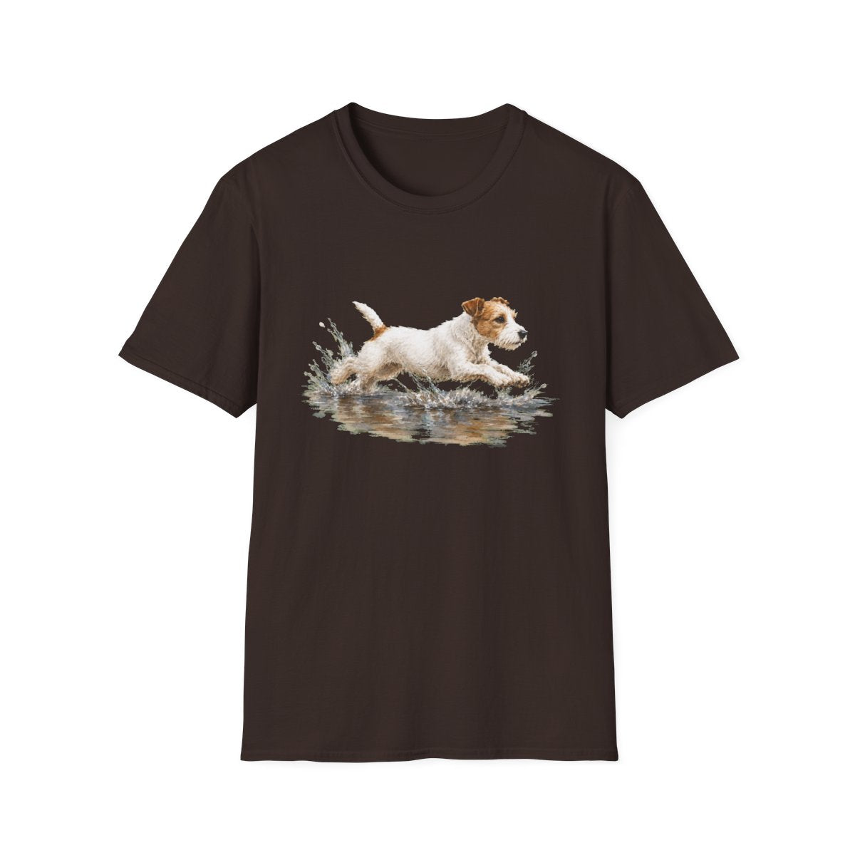 No Puddle Left Behind Parson Russell Terrier Tee - Dark Chocolate