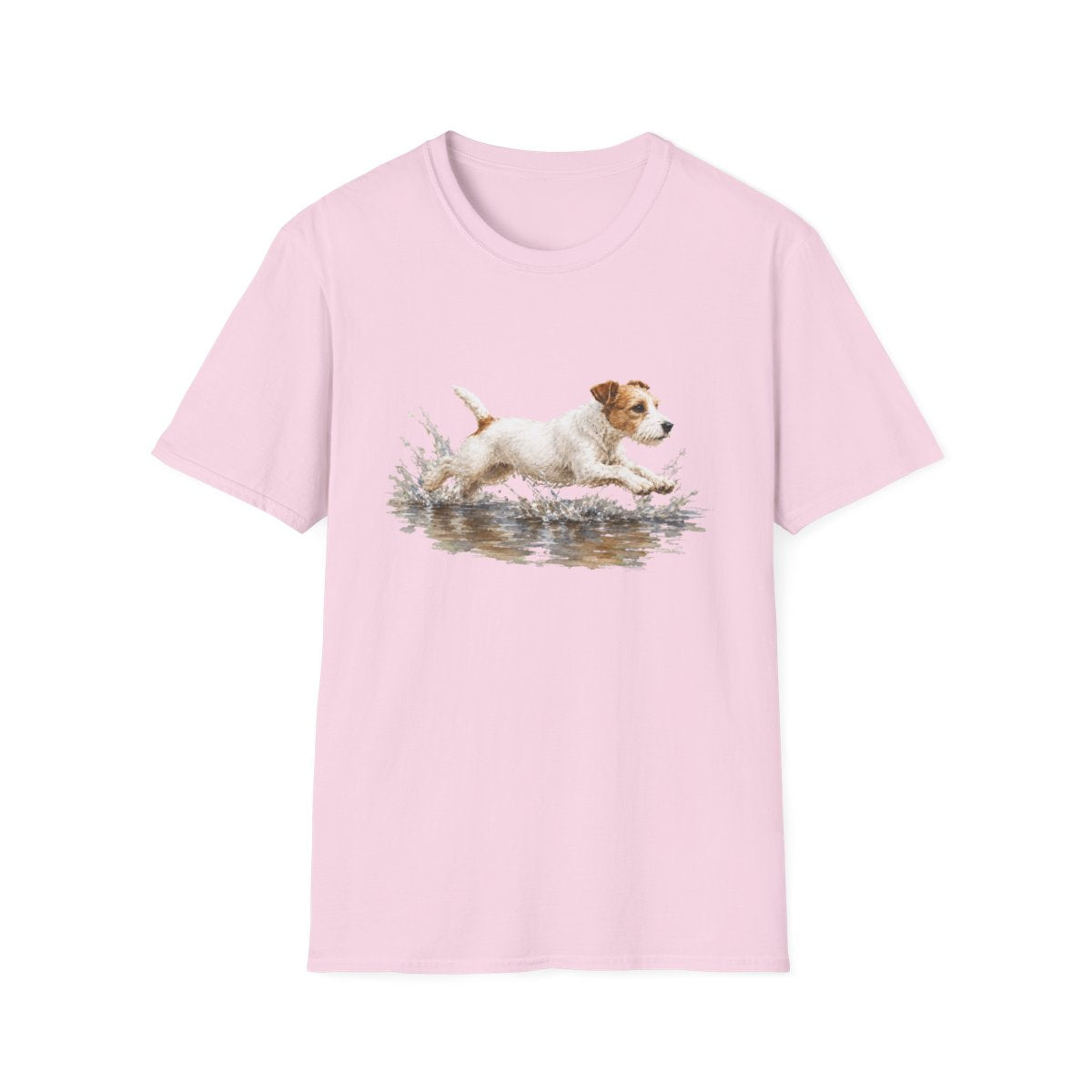 No Puddle Left Behind Parson Russell Terrier Tee - Light Pink