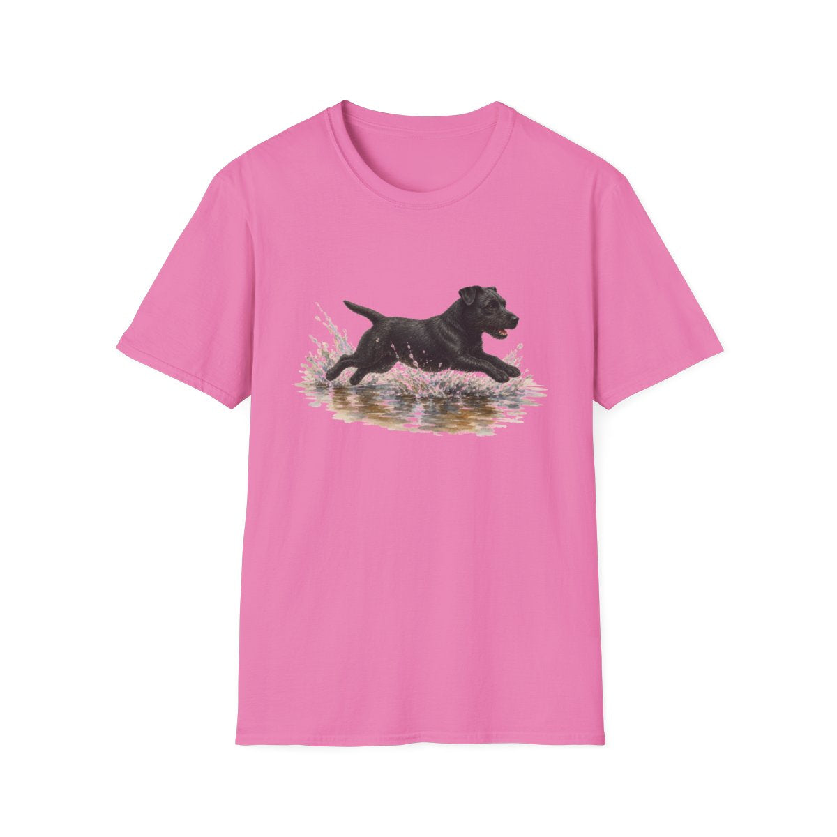 No Puddle Left Behind Patterdale Terrier Tee - Azalea