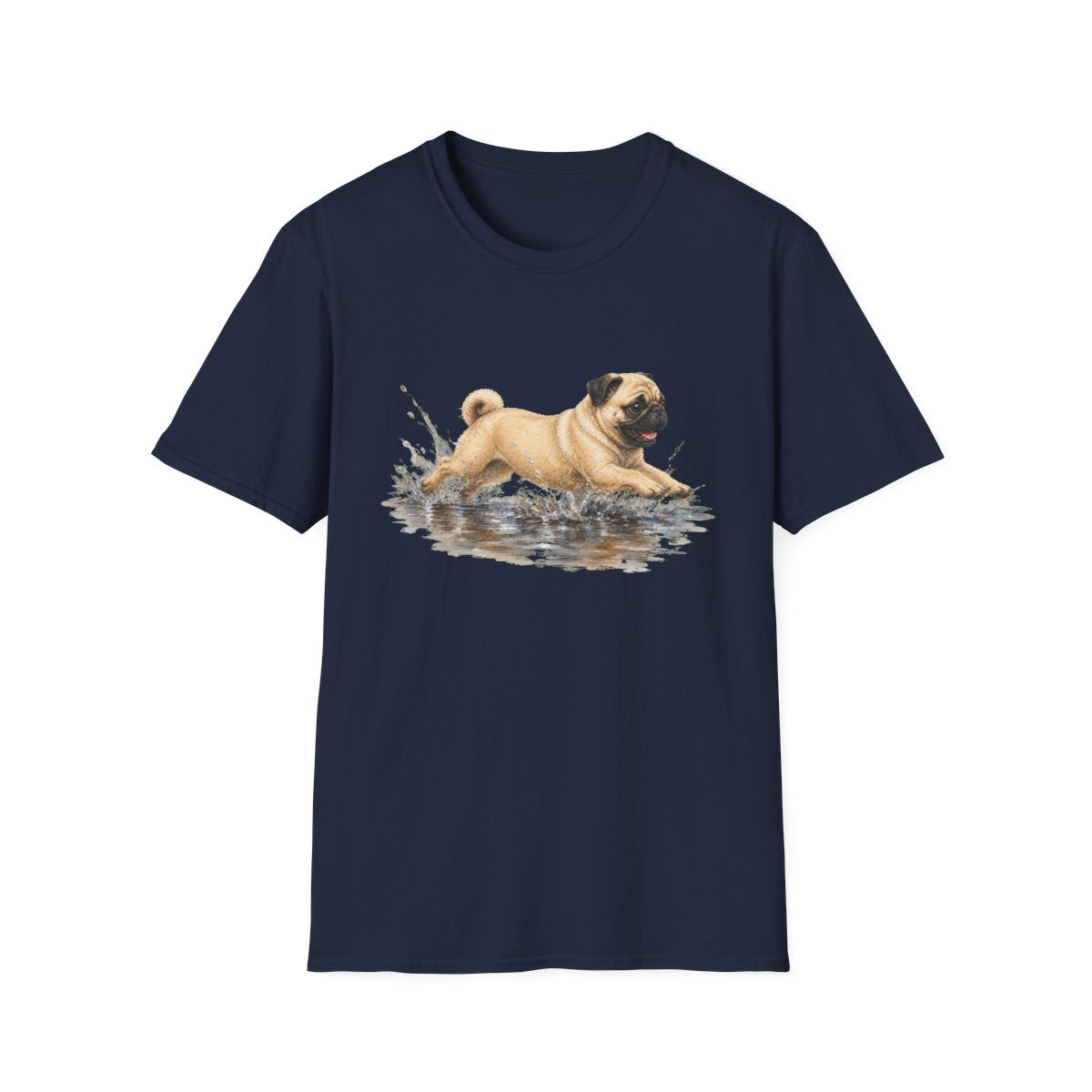 No Puddle Left Behind Pug Tee - Navy