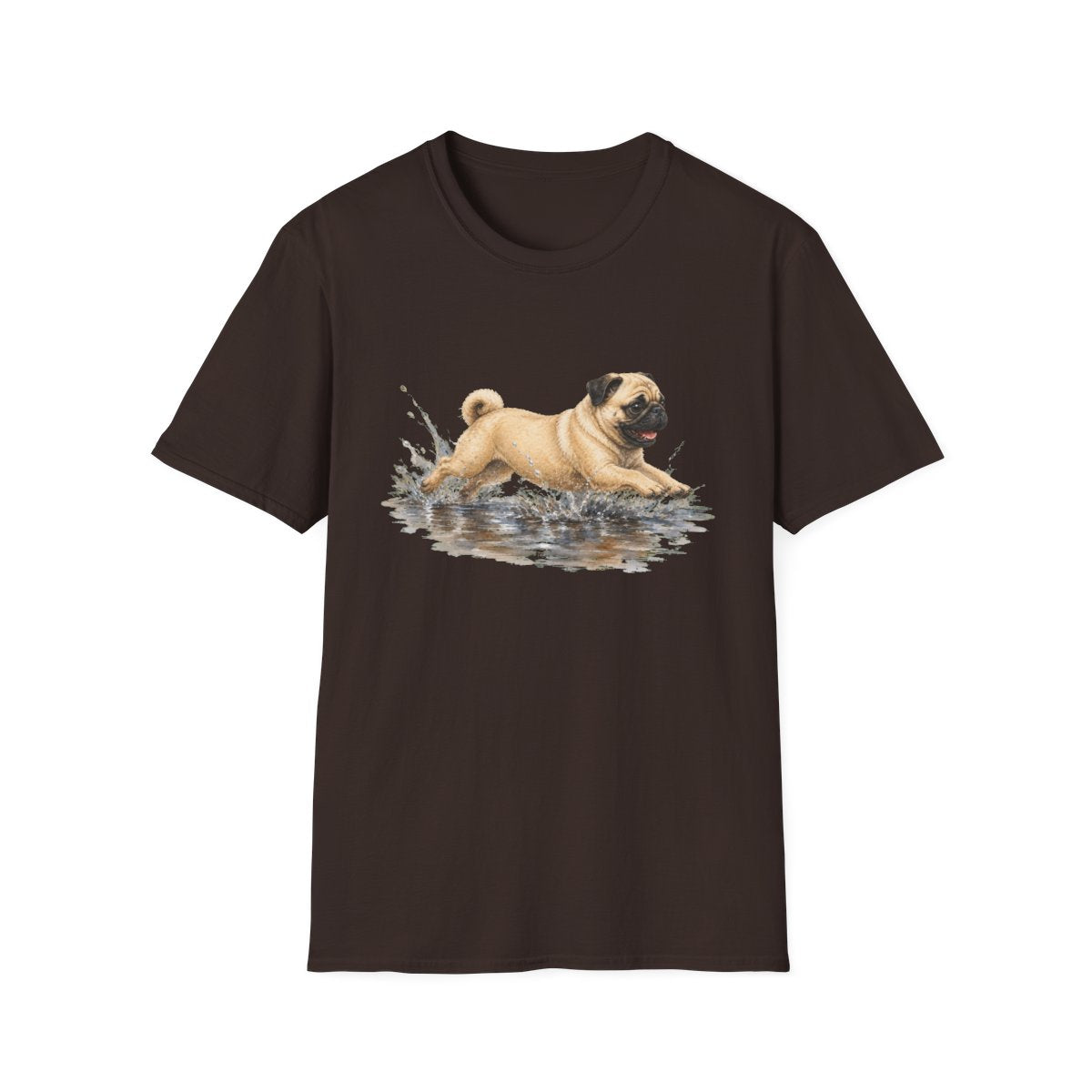 No Puddle Left Behind Pug Tee - Dark Chocolate