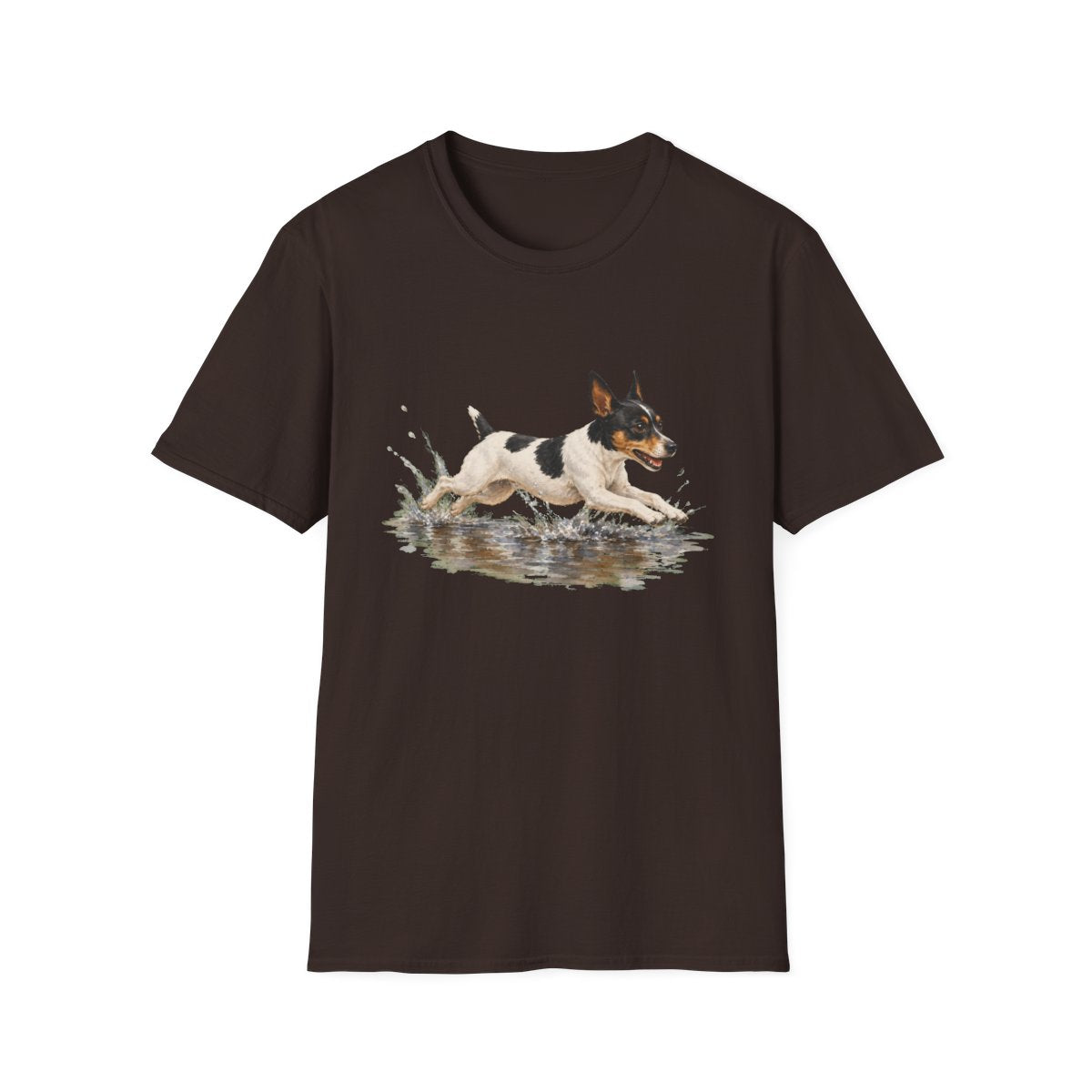No Puddle Left Behind Rat Terrier Tee - Dark Chocolate