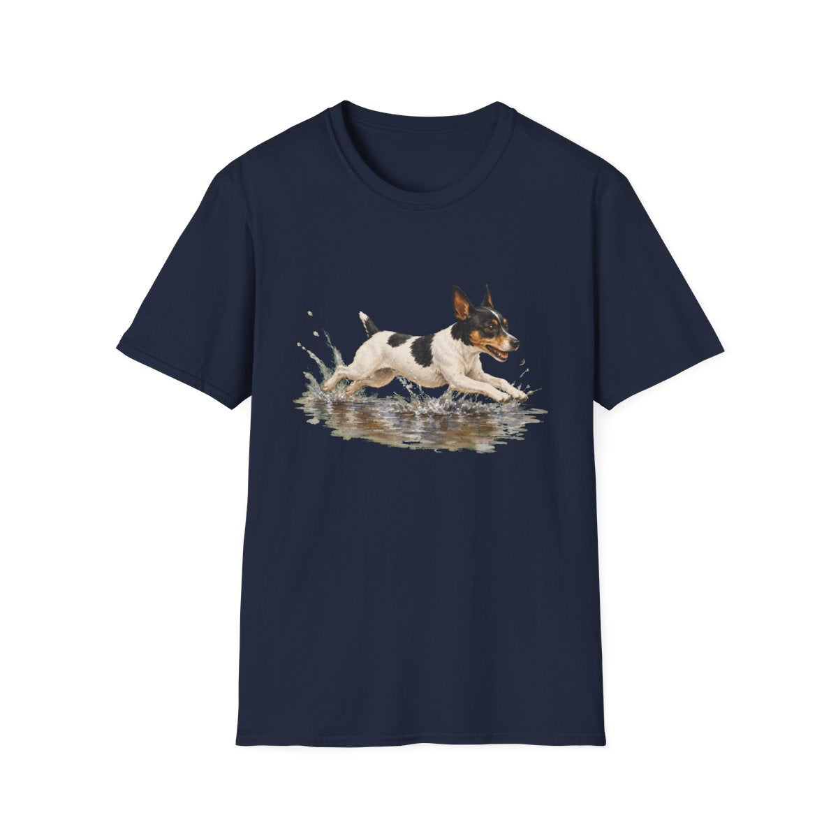 No Puddle Left Behind Rat Terrier Tee - Navy