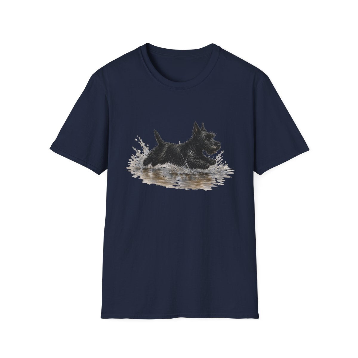 No Puddle Left Behind Scottish Terrier Tee - Navy