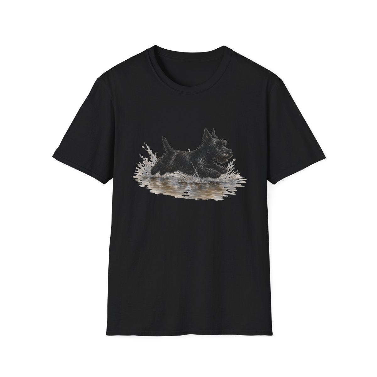 No Puddle Left Behind Scottish Terrier Tee - Black
