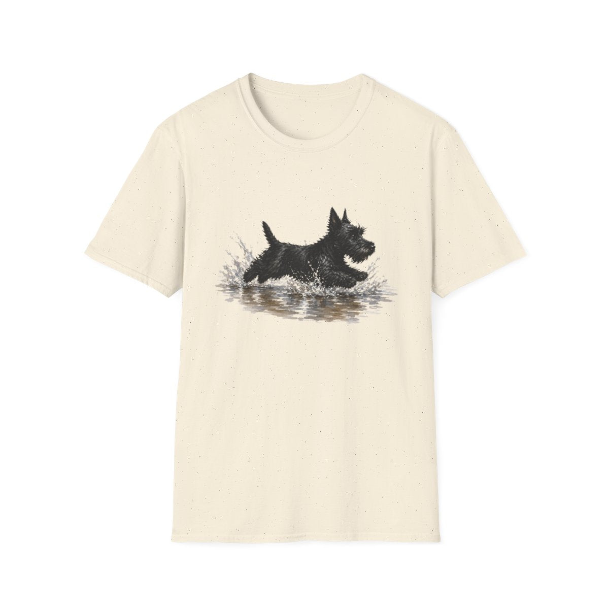 No Puddle Left Behind Scottish Terrier Tee - Natural
