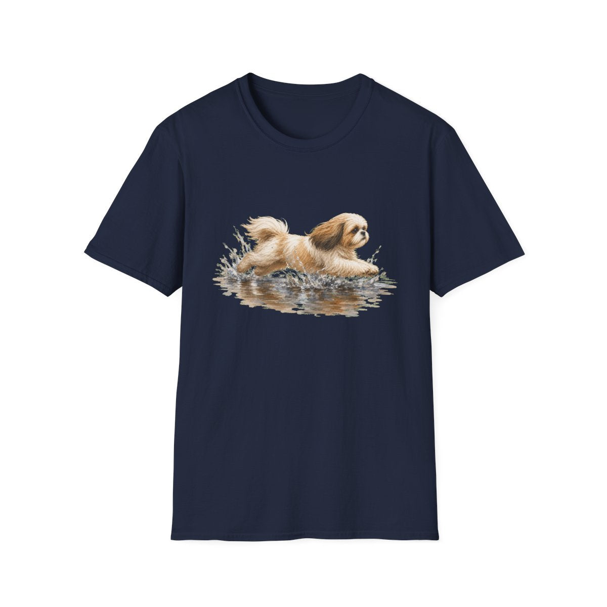 No Puddle Left Behind Shih Tzu Tee - Navy