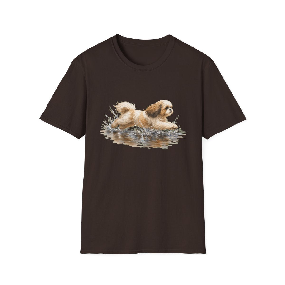 No Puddle Left Behind Shih Tzu Tee - Dark Chocolate