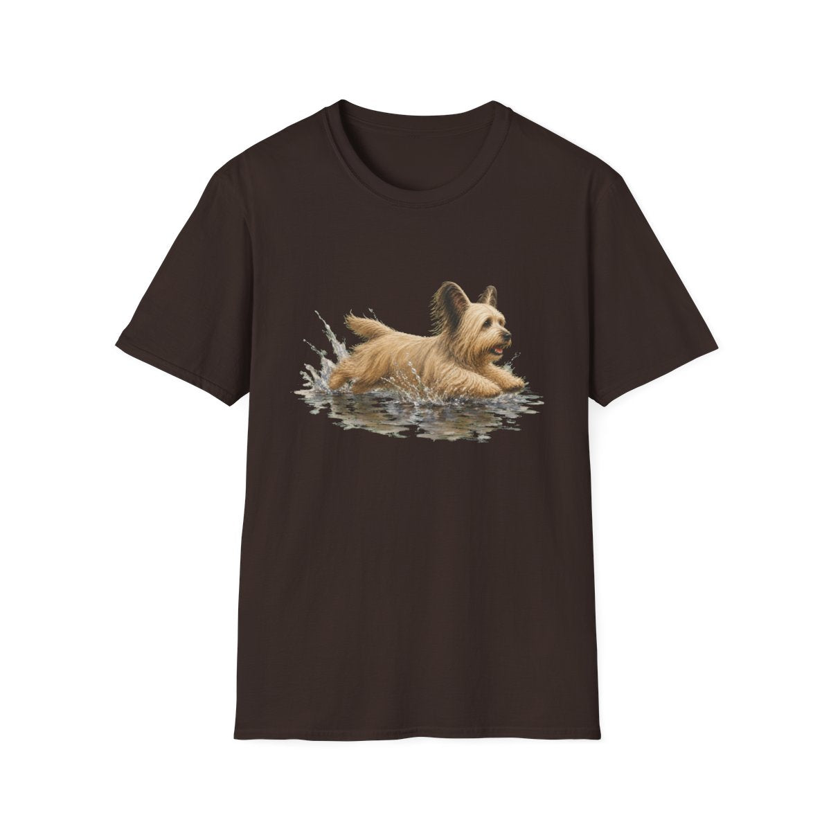 No Puddle Left Behind Skye Terrier Tee - Dark Chocolate