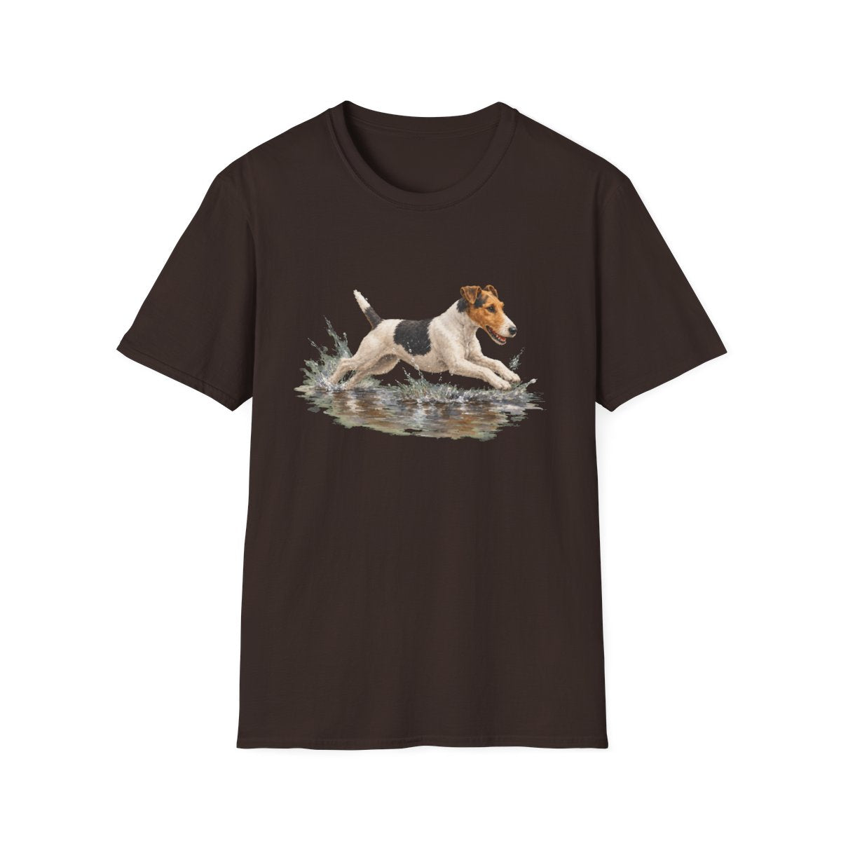 No Puddle Left Behind Smooth Fox Terrier Tee - Dark Chocolate