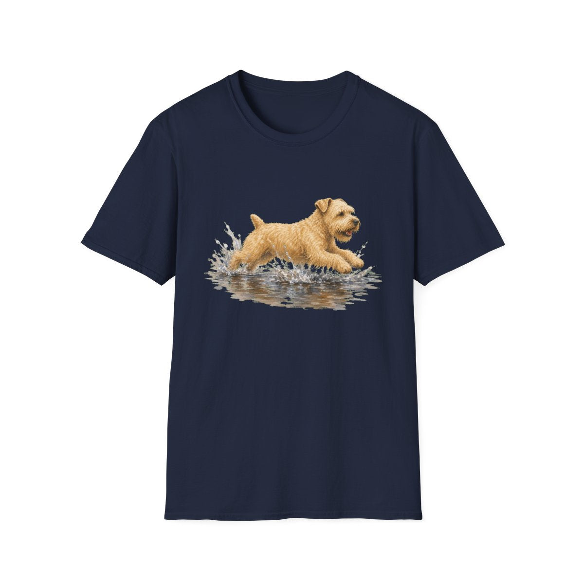 No Puddle Left Behind Soft Coated Wheaten Terrier Tee - Navy
