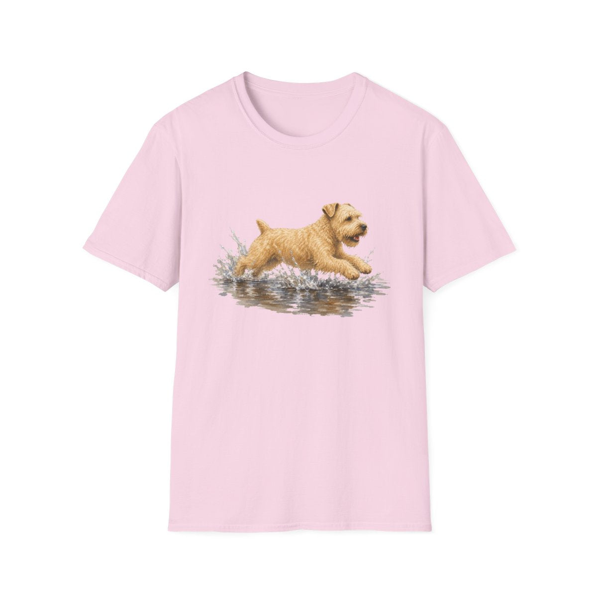No Puddle Left Behind Soft Coated Wheaten Terrier Tee - Light Pink