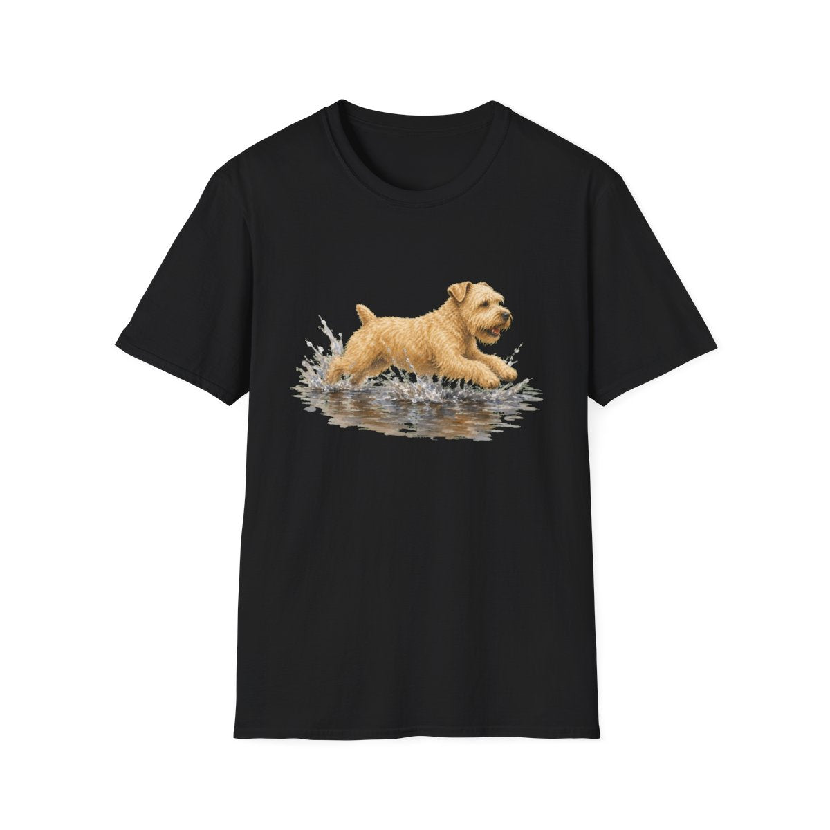 No Puddle Left Behind Soft Coated Wheaten Terrier Tee - Black