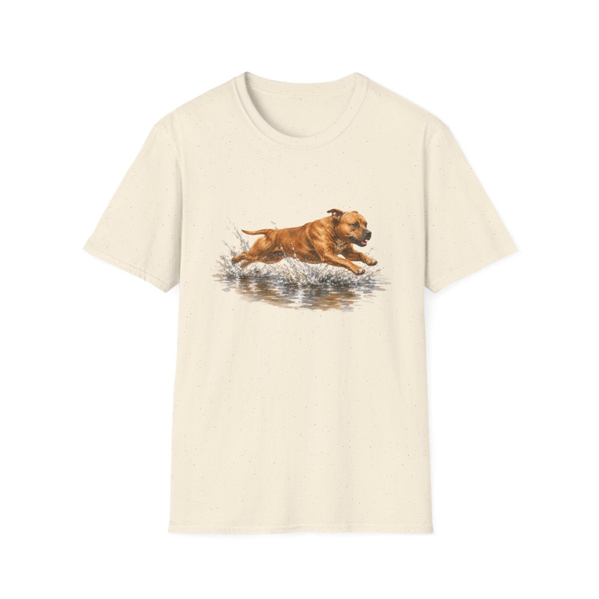No Puddle Left Behind Staffordshire Bull Terrier Tee - Natural