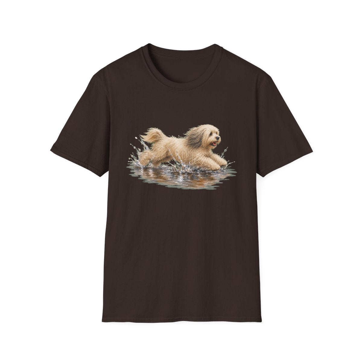 No Puddle Left Behind Tibetan Terrier Tee - Dark Chocolate