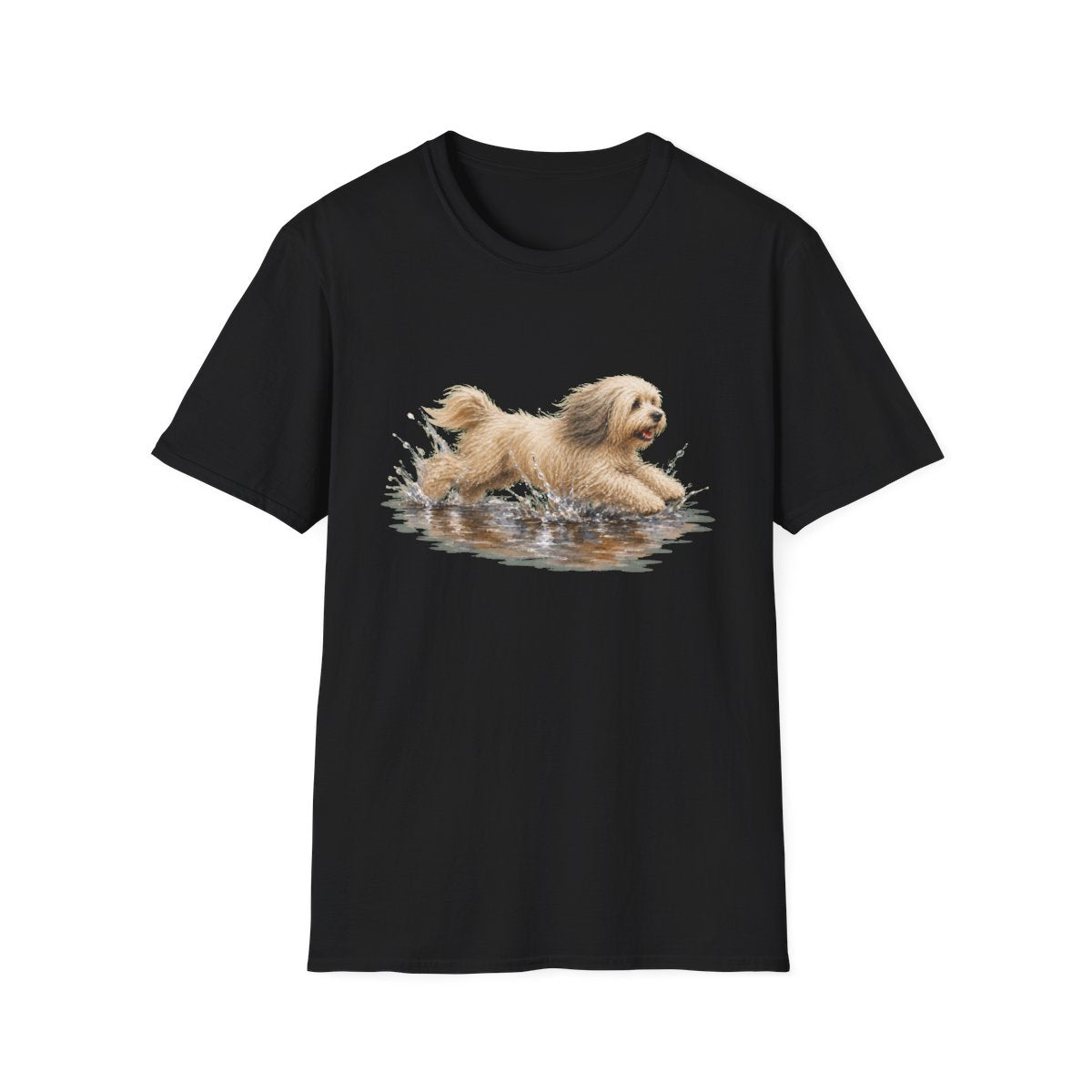 No Puddle Left Behind Tibetan Terrier Tee - Black
