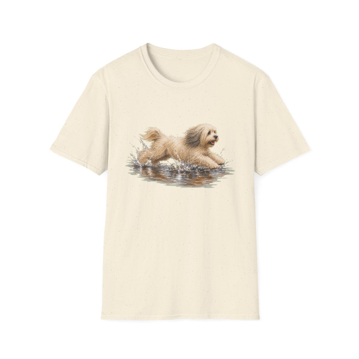 No Puddle Left Behind Tibetan Terrier Tee - Natural