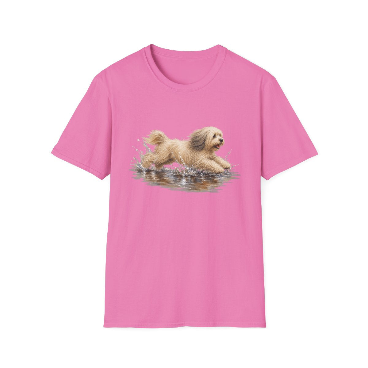 No Puddle Left Behind Tibetan Terrier Tee - Azalea