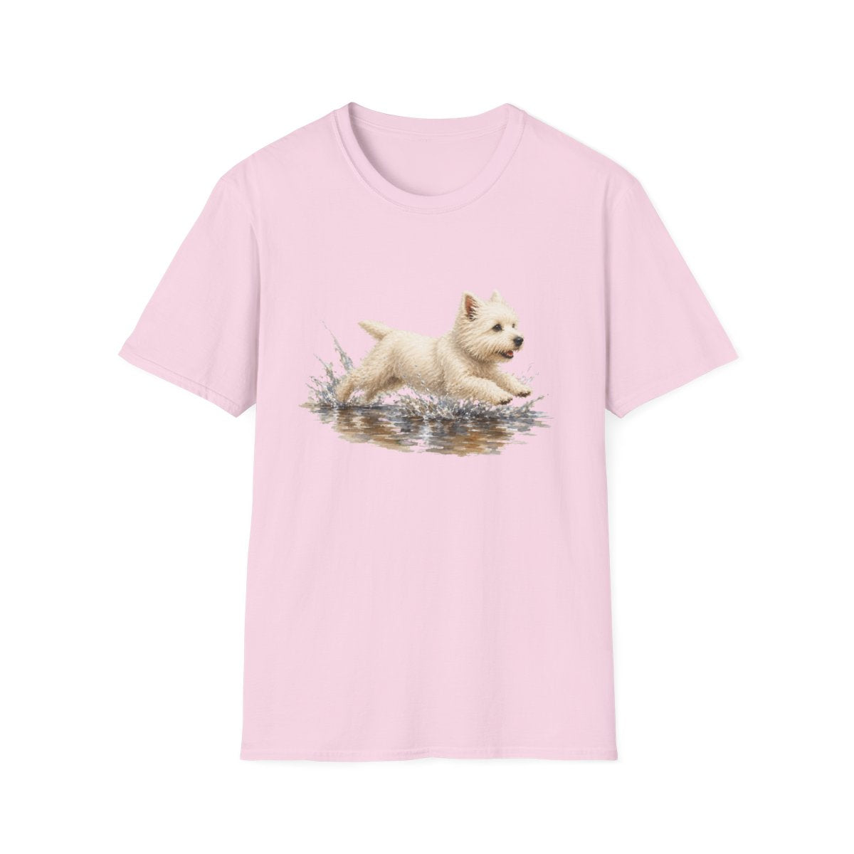 No Puddle Left Behind Westie Tee - Light Pink
