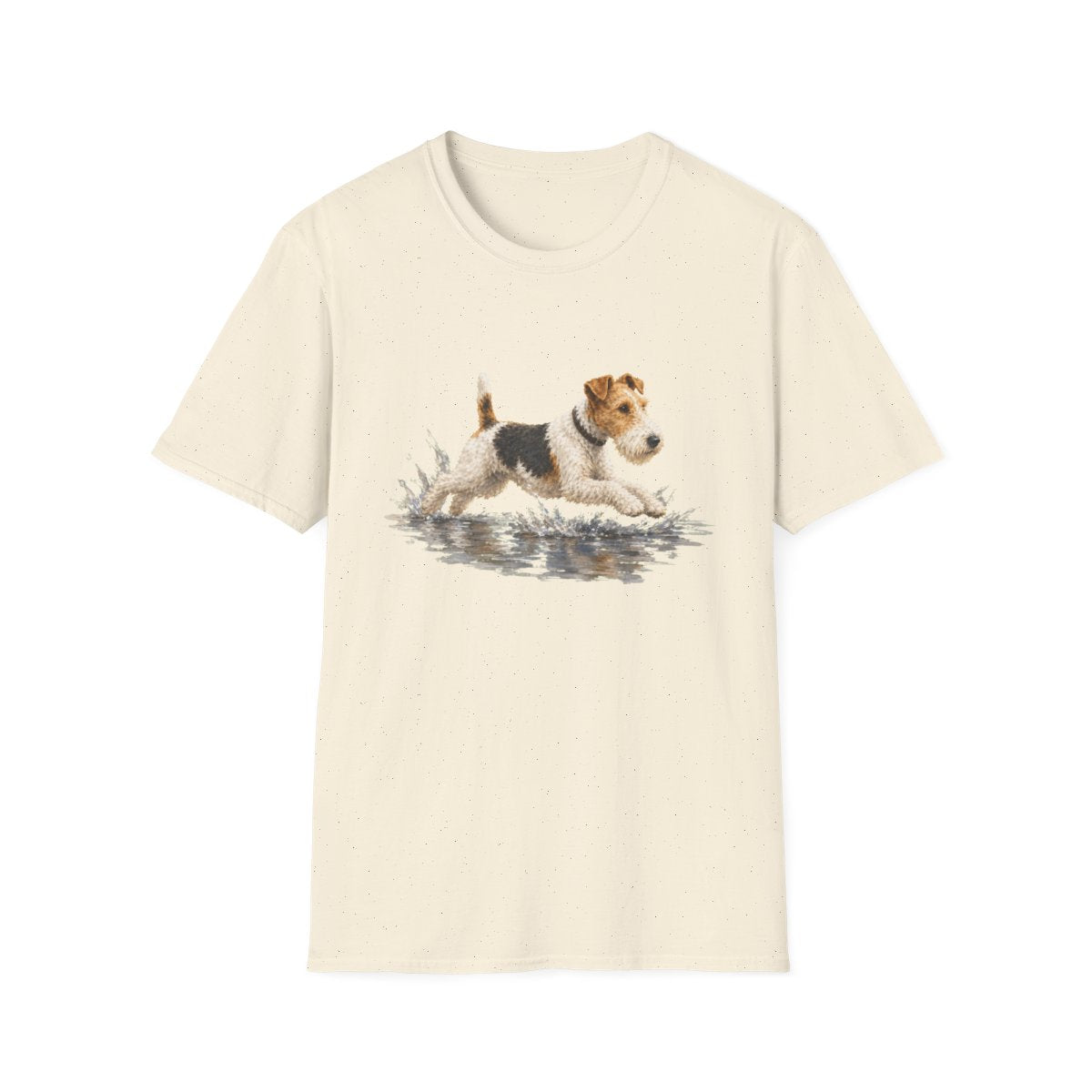 No Puddle Left Behind Wire Fox Terrier Tee - Natural