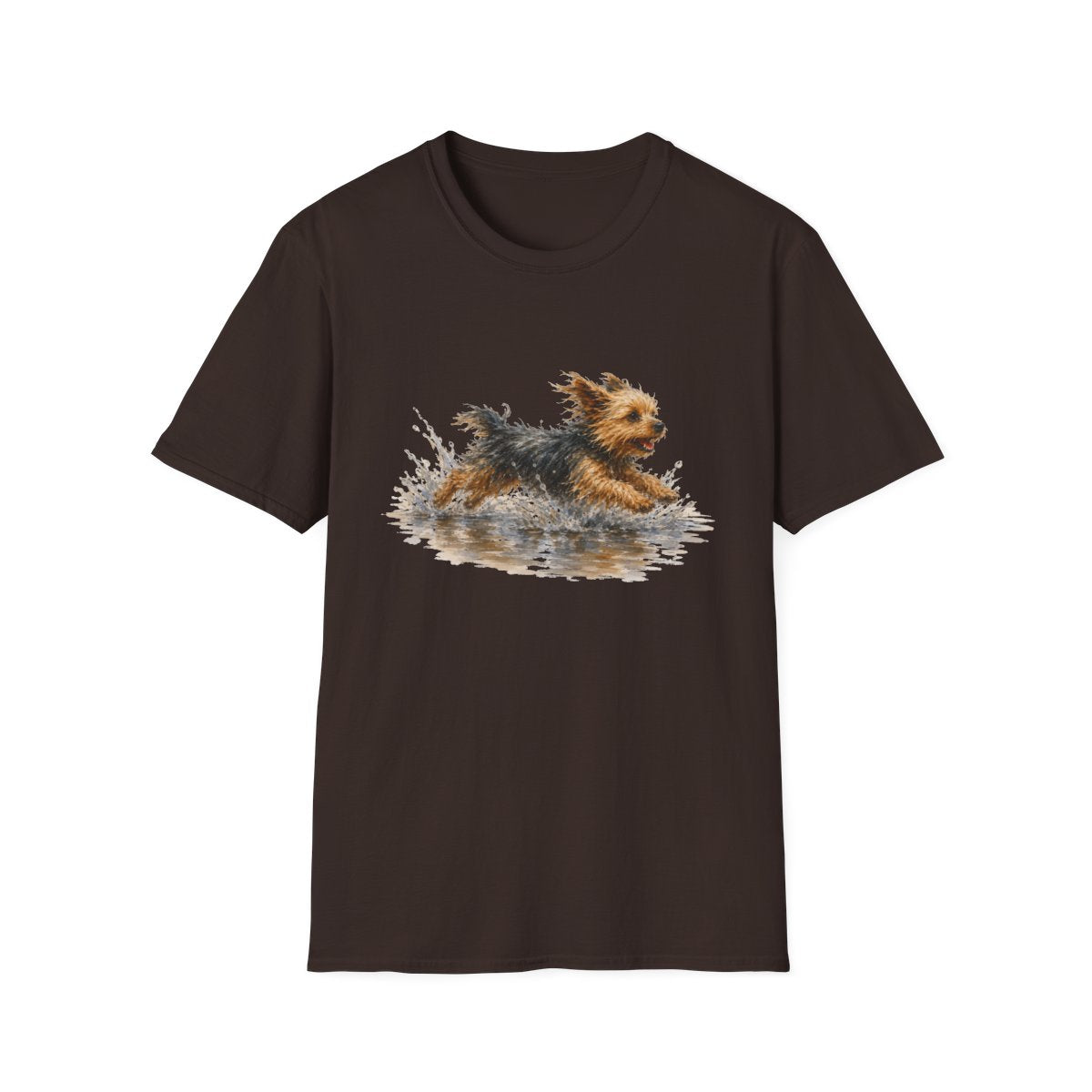 No Puddle Left Behind Yorkie Tee - Dark Chocolate