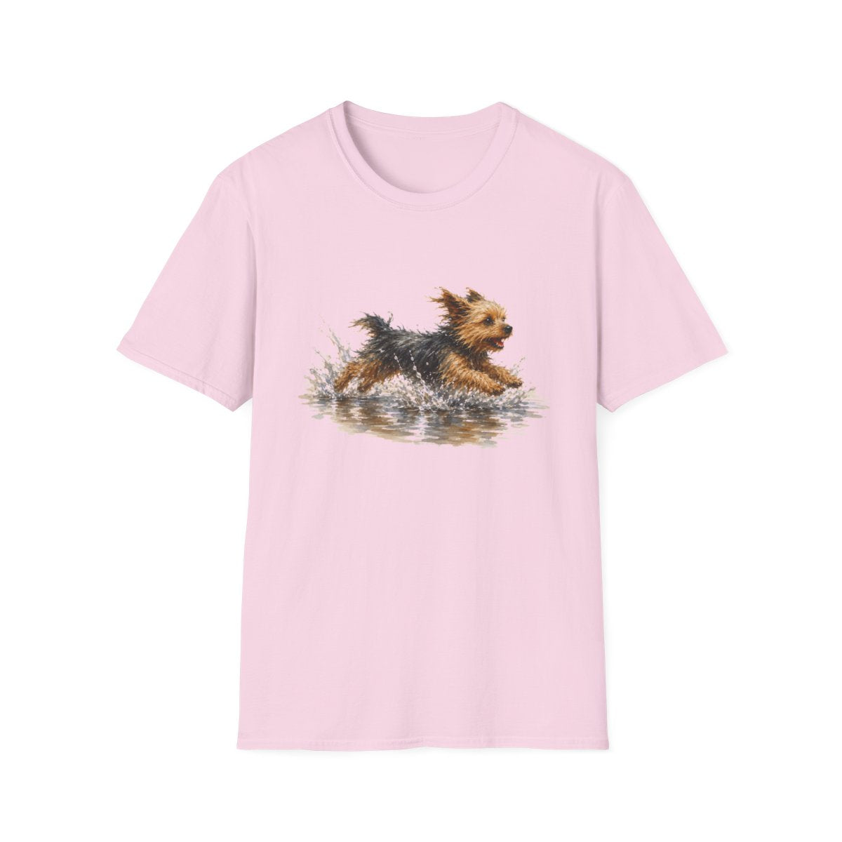 No Puddle Left Behind Yorkie Tee - Light Pink