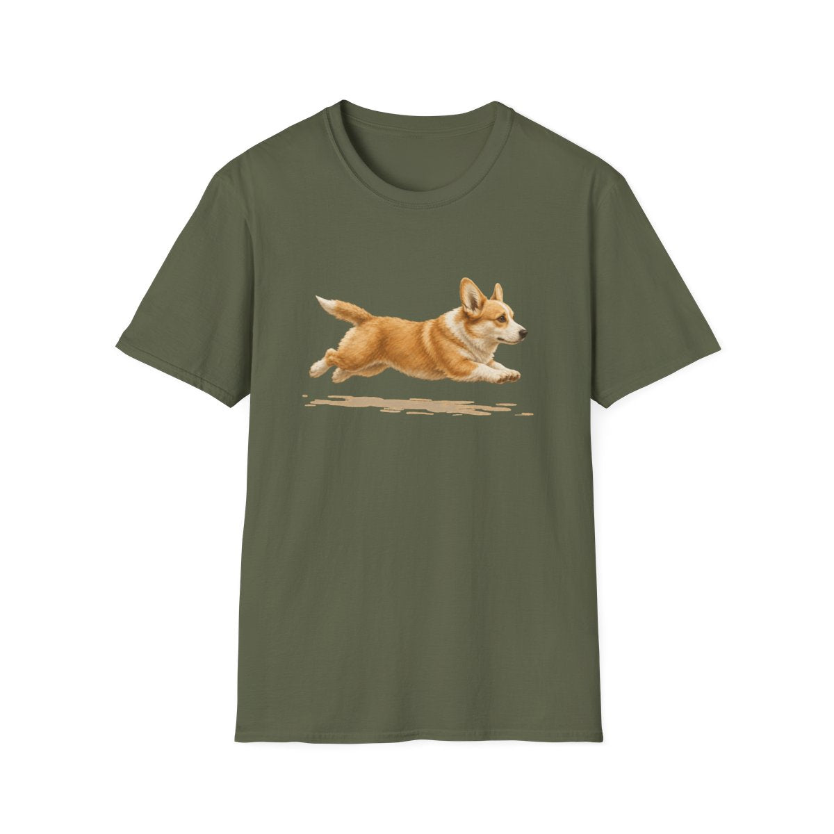 No Rest For The Corgi Tee - Military Green