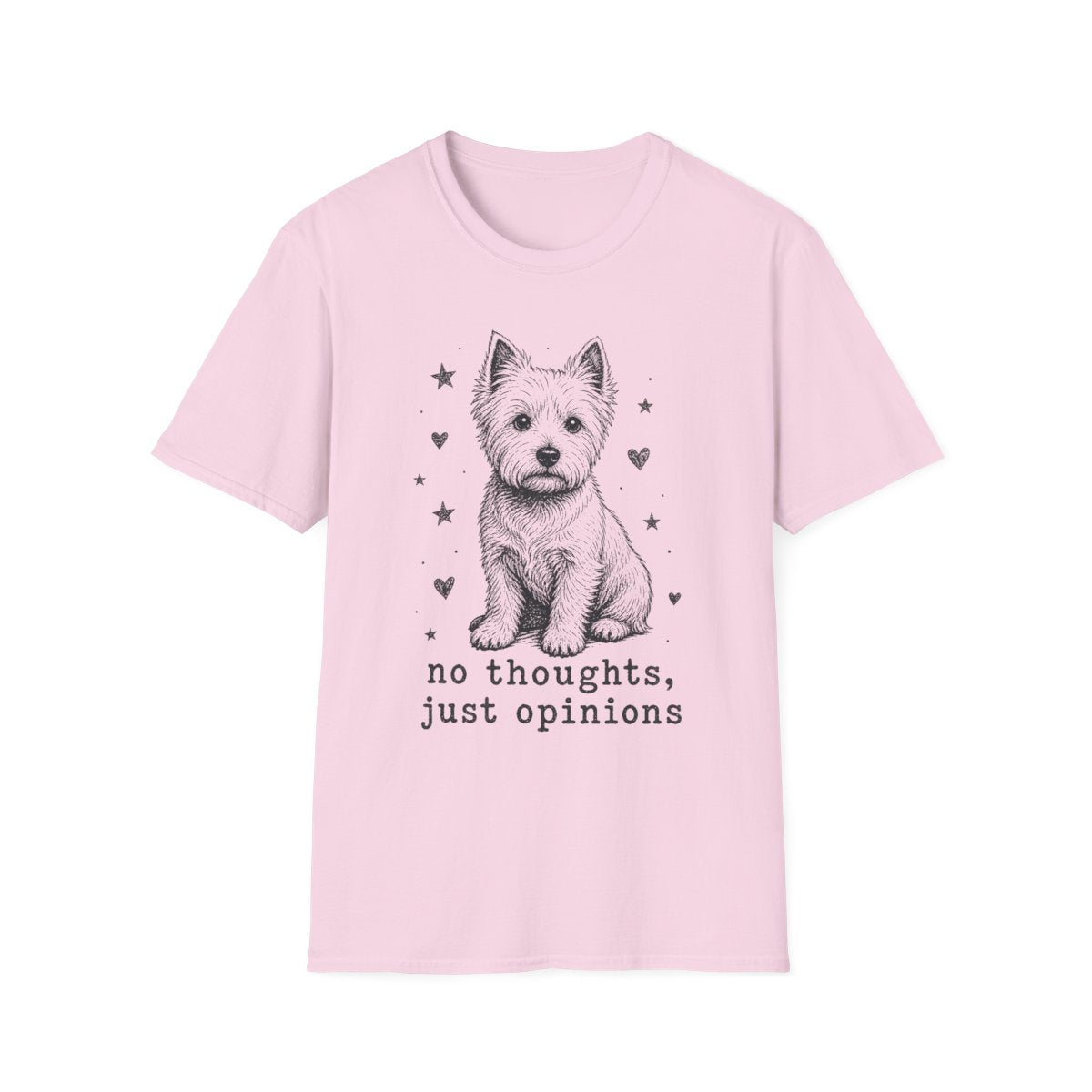 No Thoughts Just Opinions Tee - Light Pink