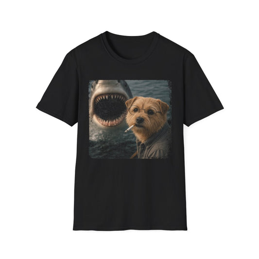 Norfolk Terrier and Shark Tee - Black