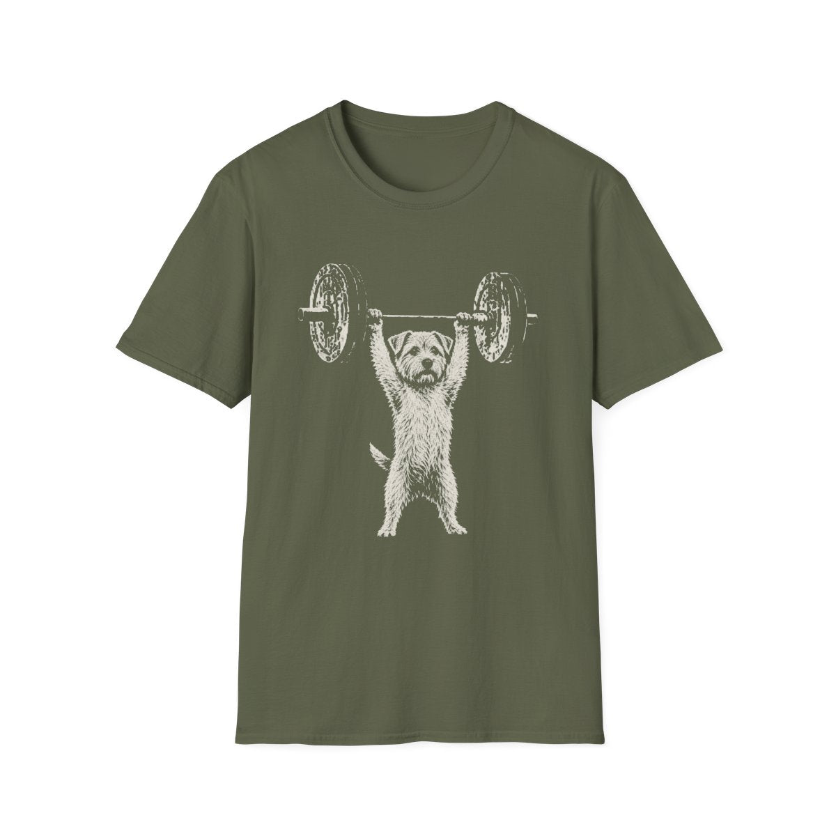 Norfolk Terrier Powerlifting Tee - Military Green