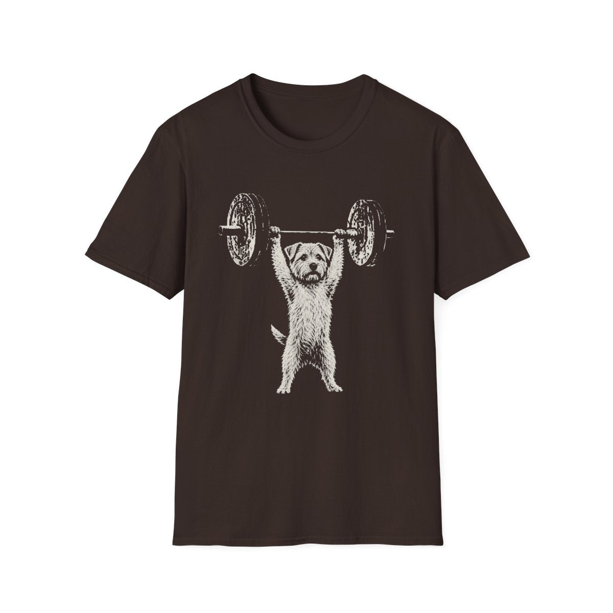 Norfolk Terrier Powerlifting Tee - Dark Chocolate