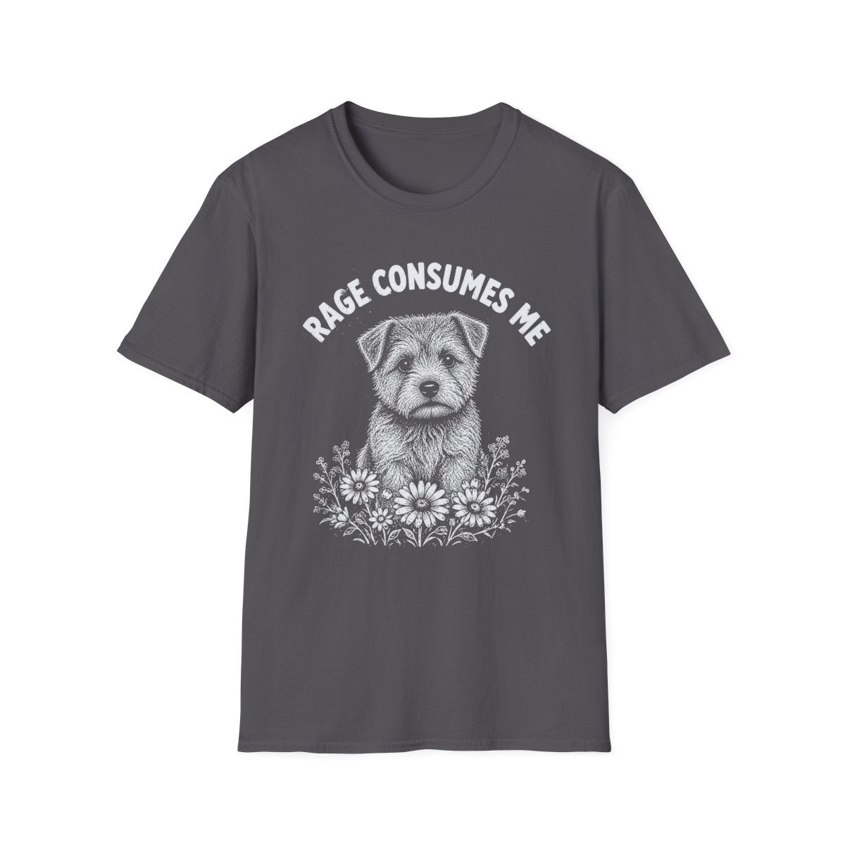 Norfolk Terrier Rage Consumes Me Tee - Charcoal