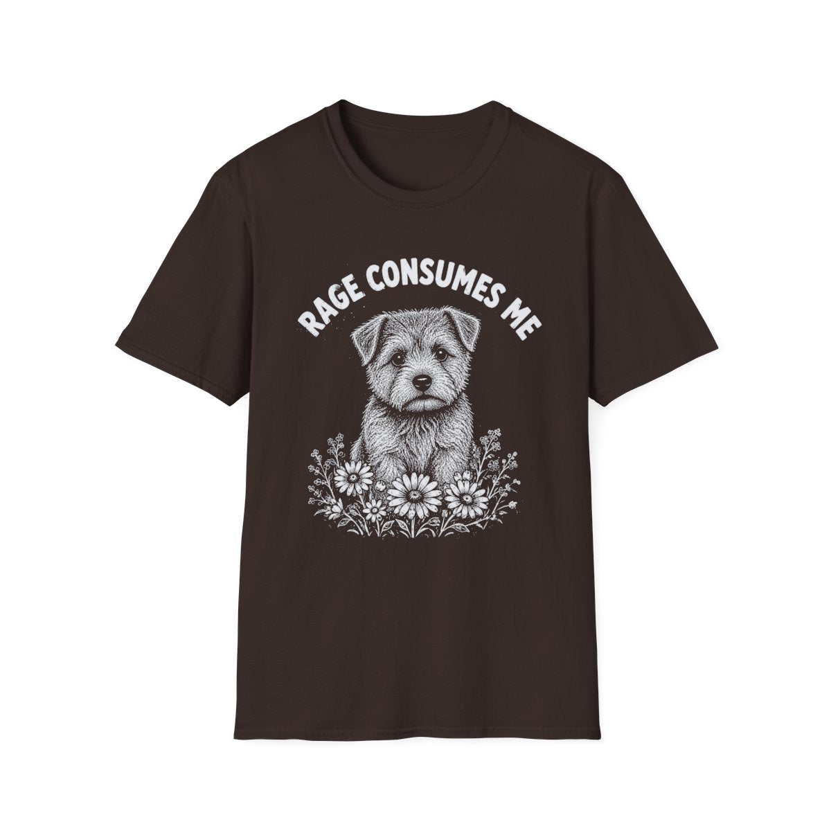 Norfolk Terrier Rage Consumes Me Tee - Dark Chocolate