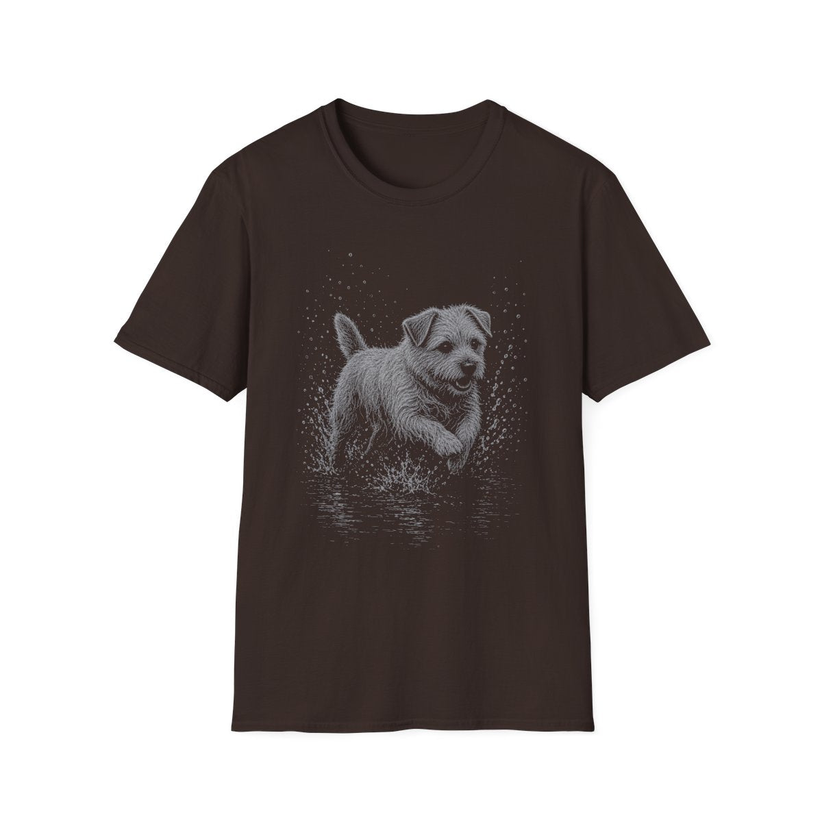 Norfolk Terrier Water Run Tee - Dark Chocolate