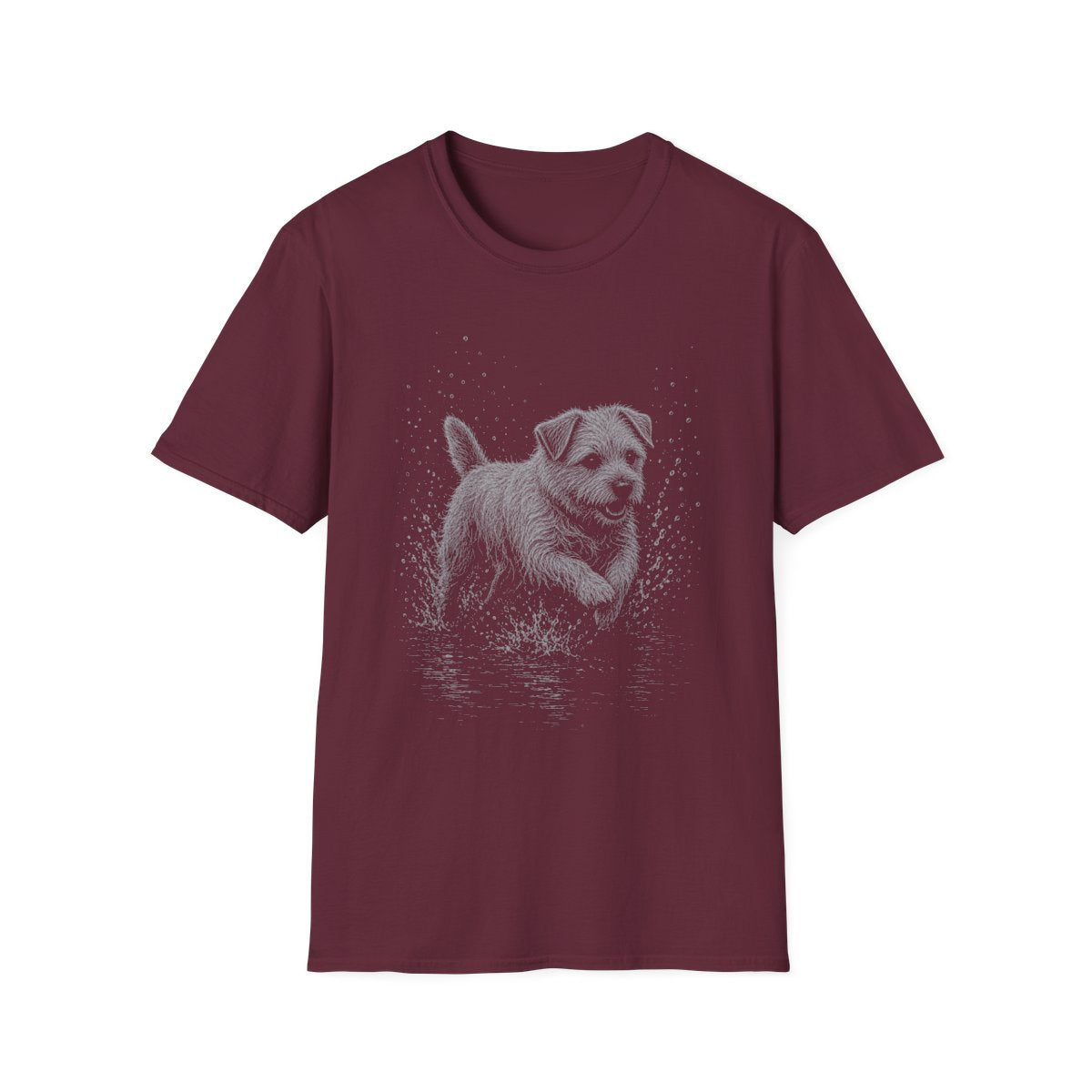 Norfolk Terrier Water Run Tee - Maroon