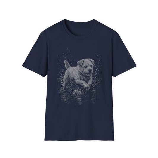 Norfolk Terrier Water Run Tee - Navy