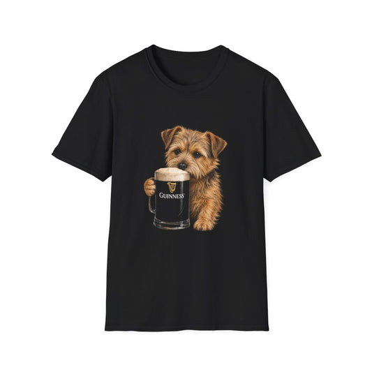 Norfolk Terrier With A Pint Tee - Black