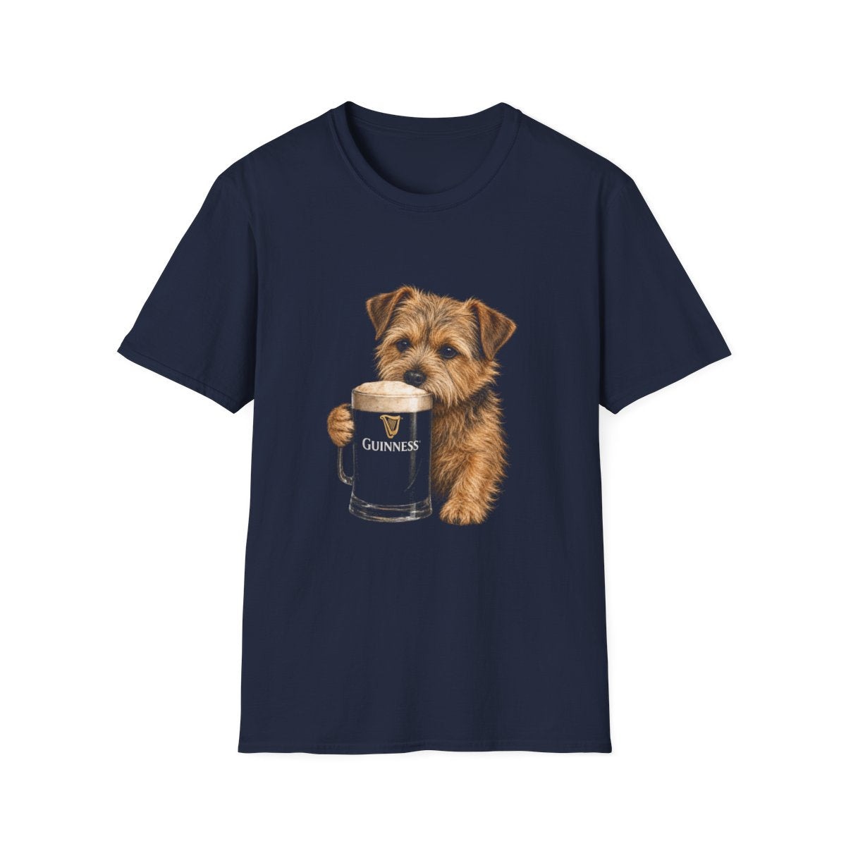 Norfolk Terrier With A Pint Tee - Navy