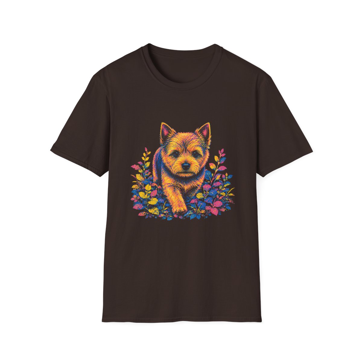 Norwich Terrier Bold Spirit Tee - Dark Chocolate