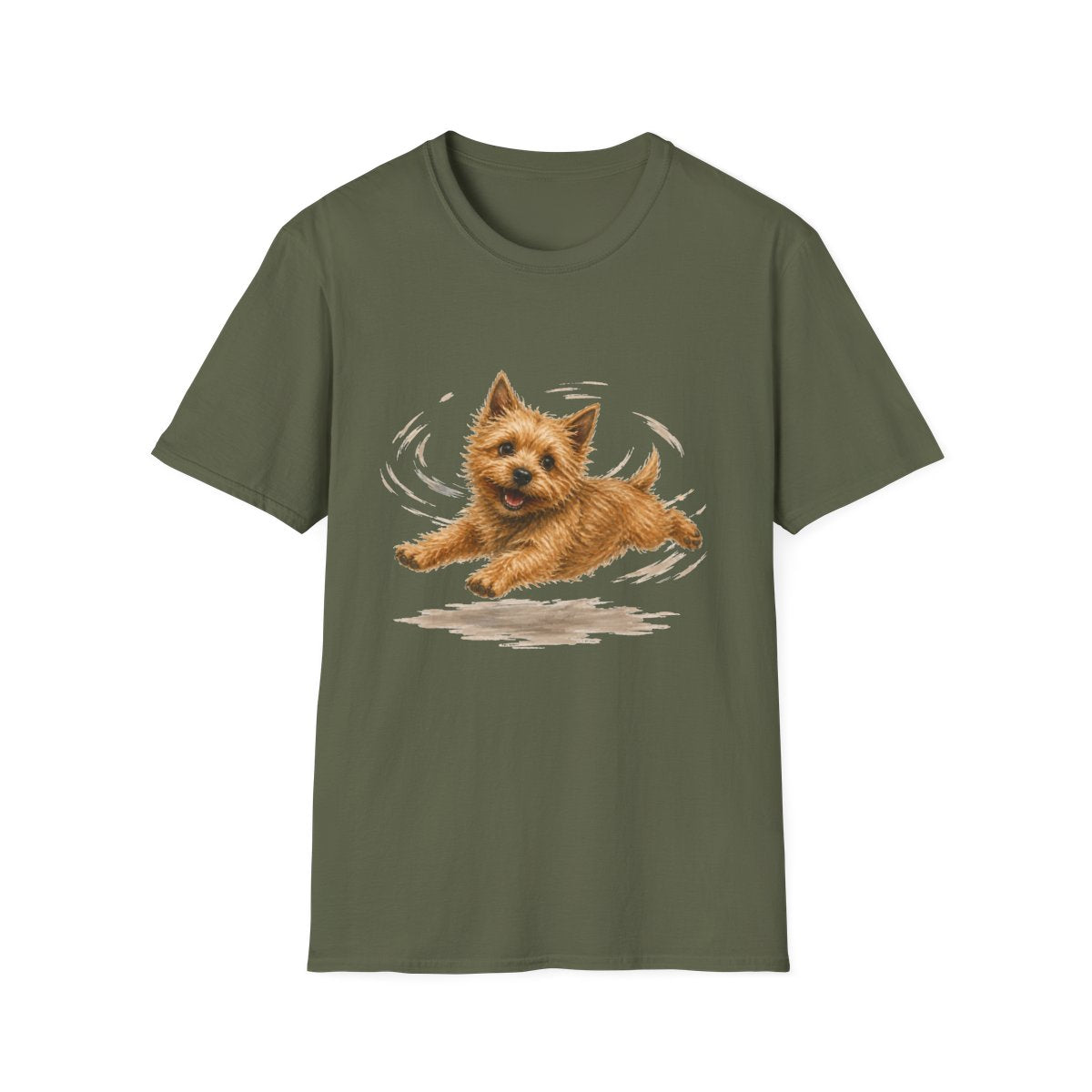 Norwich Terrier Certified Zoomies Champion Tee - Military Green