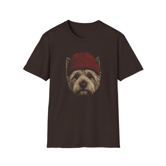 Norwich Terrier In Beanie Tee - Dark Chocolate