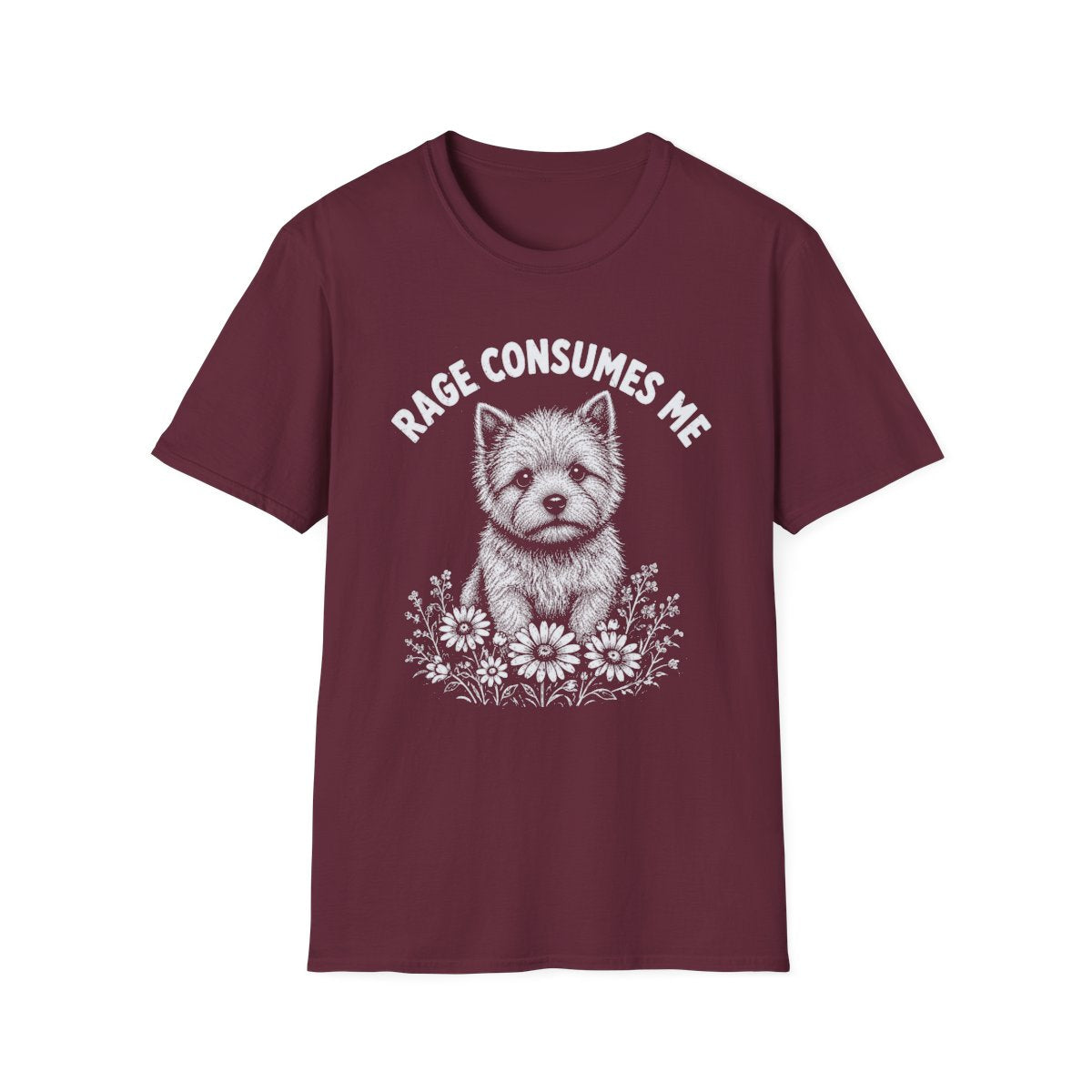 Norwich Terrier Rage Consumes Me Tee - Maroon